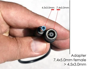 Power Supply Adapter HP 7, 4x5, 0mm >> 4, 5x3, 0mm Notebook Laptop Dc Plug ADP-3 - Picture 1 of 6