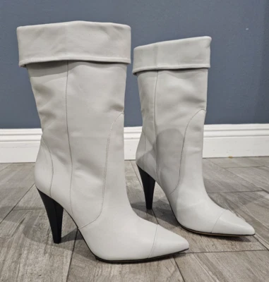 Botines IRO Paris Ussel Gris Claro Cuero Puntera Punta Puños Tacón 39/8.5M Foto 1 de 4