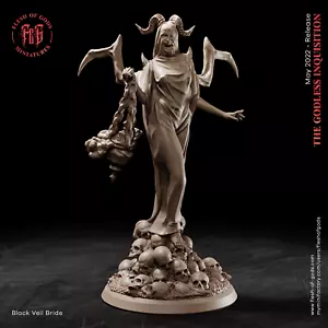 Velo Nero Sposa | Carne degli Dei | RPG D&D Wargaming Mini Stampato in 3D - Foto 1 di 1