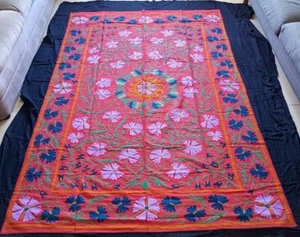 Wunderschöne handbestickte Tagesdecke Überwurf Wandteppich 90 cm - Bild 1 von 16
