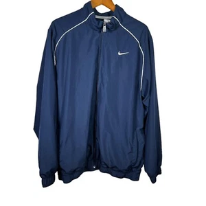 Giacca a vento vintage 94 Nike Fit-Dry foderata uomo XL blu full zip finto collo - Foto 1 di 8