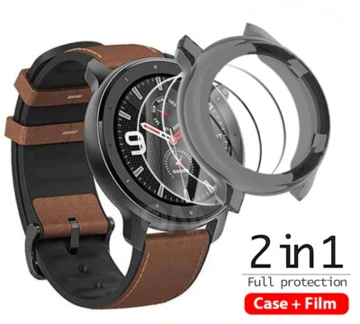 Funda de poliuretano termoplástico para Huami Amazfit GTR 47/42 mm + protector de pantalla de vidrio templado - Imagen 1 de 4