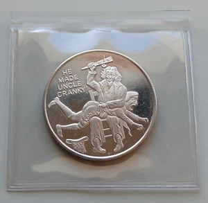 SELTENE 1 Unze Silbermedaille Onkel Spanking Saddam Stil .999 Feinsilber MUST SEE - Bild 1 von 2