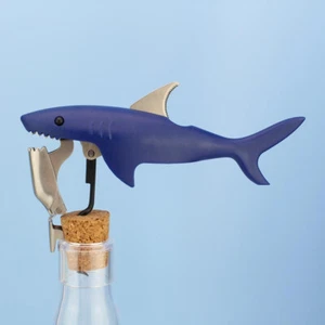 Cavatappi design squalo divertente acciaio inox plastica coltello cameriere blu divertente - Foto 1 di 5