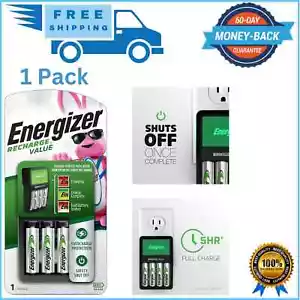 Energizer Rechargeable AA and AAA Battery Charger with 4 AA NiMH Batteries - Picture 1 of 10