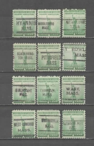 MASSACHUSETTS Precancels: Group of 1-cent Defense Stamps - Picture 1 of 1