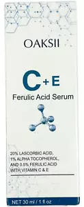 Oaksii Vitamin C + E Ferulic Acid Face Serum, Anti Aging Face Care 1 fl oz - NEW - Picture 1 of 4