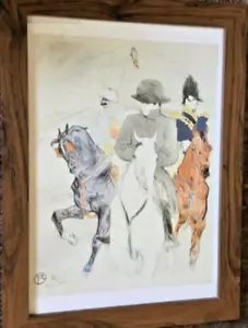 TOULOUSE-LAUTREC 1995 RE-PRINT : WALNUT VINEERED FRAMED OF NAPOLEON ON HORSEBACK - Bild 1 von 15