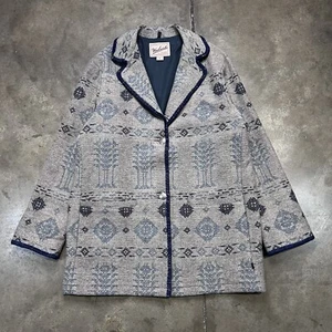 Woolrich Blanket Coat Nature Navajo Aztec Style Medium Made in the USA VTG - Picture 1 of 8