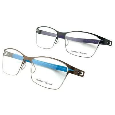 NEW PRODESIGN Denmark Eyeglasses Black/Brown Set 2 Specs 6141 Screwless Hinge - Image 1 of 4