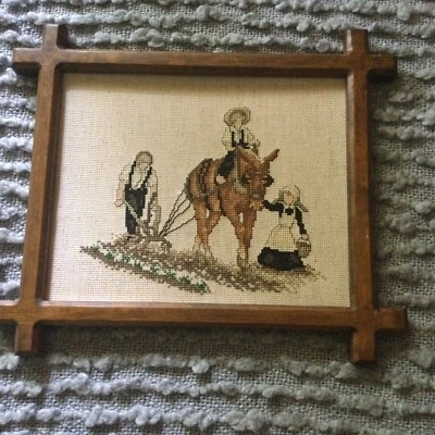 Gentle Unity Cross Stitch Picture In Wooden Frame - Image 1 of 4