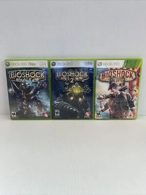 Bioshock 1, 2 & Infinite (Xbox 360 Video Game Lot) Complete - Image 1 of 4