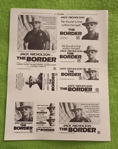 "The Border" Original Film Mini Ad Clip Art 1982 (ungeschnitten) - Bild 1 von 3
