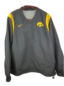 Nike Men's On Field Large Black Iowa Hawkeye Pullover Reversible Jacket NEW! - Picture 1 of 9