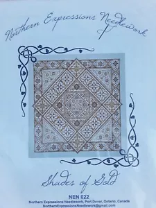 Shades of Gold Art Design Northern Expressions Counted Cross Stitch Pattern - Picture 1 of 7