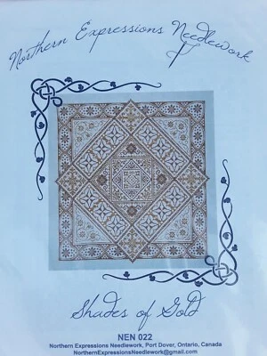 Shades of Gold Art Design Northern Expressions Counted Cross Stitch Pattern - Image 1 of 4
