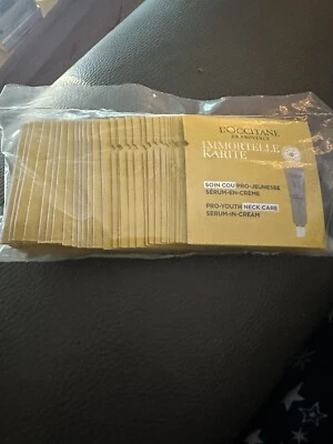 L'Occitane Immortelle Karité Neck Care Serum-in-Cream – 50 Travel Packets | New - Image 1 of 2