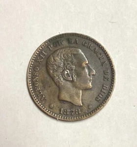 SPAIN 1878 5 CENTS AU KM 674 BRONZE - Picture 1 of 2