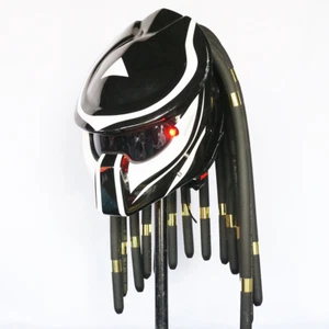 Predator Helmet Casco Motorcycle Costume Prop Mask Alien Glossy Black Size M, L - Picture 1 of 6