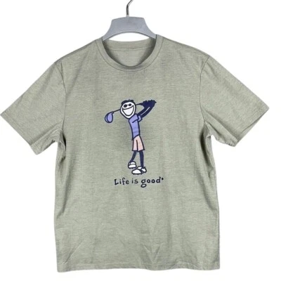 Camiseta de golf Life is Good manga corta gráfica para hombre talla grande tostada Foto 1 de 4