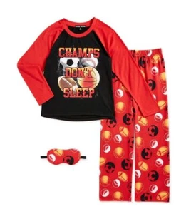 NWT 2-Piece Boys Sizes 6-7, 14-16 Gaming Pajamas W/ Eye Mask Pajama RED Sports - Picture 1 of 3