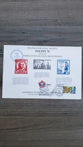 POLPEX 76 SHOW CARD - INTERPHIL SOCIETIES DAY - 13 CENT FRANKLIN STAMP - Picture 1 of 2