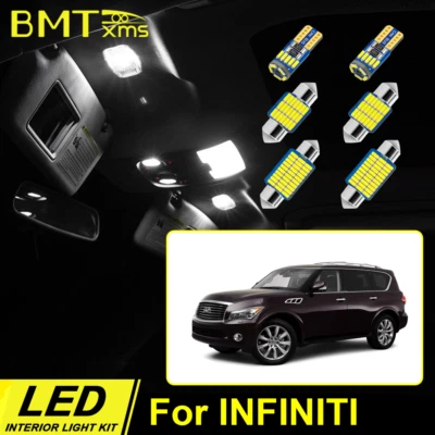 Kit de bombillas LED interiores blancas para INFINITI QX56 QX80 QX50 G37 M45 ESQ Foto 1 de 4