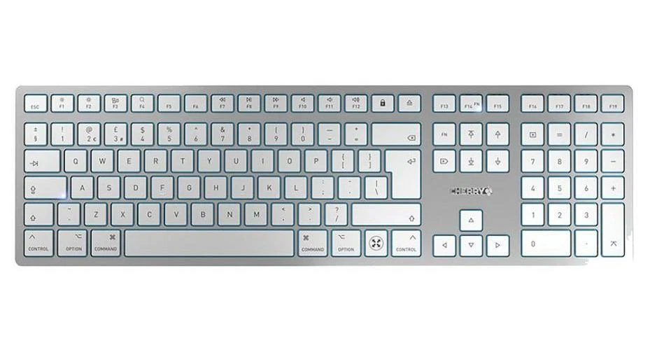 CHERRY KW 9100 SLIM Wireless Keyboard for Mac, Silver - JK-9110GB-1 - Image 1 of 2