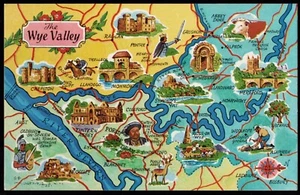 The Wye Valley Map Postcard - Picture 1 of 2