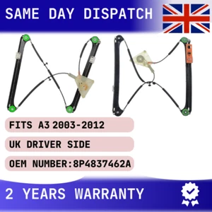 FIT AUDI A3 8P (5-DOOR) DRIVERS RIGHT FRONT ELECTRIC WINDOW REGULATOR 2004-2012 - Picture 1 of 6