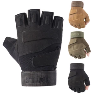 Tactical Men's Military Half Finger Gloves Motorcycle Shooting Fingerless Gloves - Picture 1 of 20