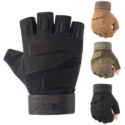Tactical Men's Military Half Finger Gloves Motorcycle Shooting Fingerless Gloves - Image 1 of 4