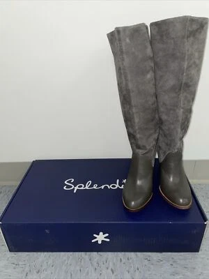 Splendid Womens 6 Sullie Gray Suede Leather Knee High Boots - Image 1 of 4