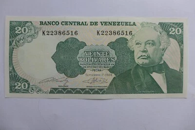 Venezuela 20 Bolivares Crisp Banknote September 1989 Series K - Image 1 of 2
