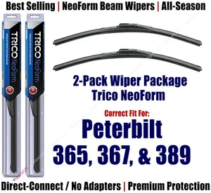 Wipers 2pk Beam fit 2019+ Peterbilt 365, 367, & 389 w/2-Piece Glass 16180x2 - Foto 1 di 1