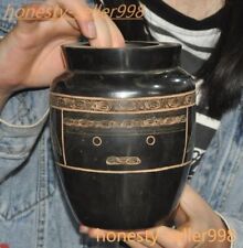 Liangzhu Culture Old jade Carve sacrifice Weird Bat bird statue pot canister jar