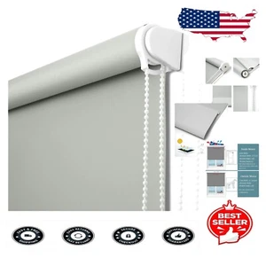 Stylish Light Grey Window Blinds – 100% Blackout & Thermal Insulation 68" x 68" - Picture 1 of 8