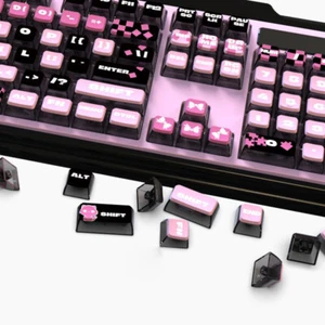 116Keys Black Pink PBT Keycaps ASA Profile Dye-Sublimated Keycap Set - Afbeelding 1 van 10