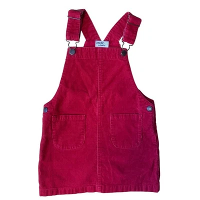 Genuine Kids From OshKosh Corduroy Overalls Dress Red Size 4T Toddler Girl - Image 1 of 4
