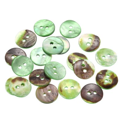 20Pcs Shell Buttons, 12.5mm 2 Hole Mother of Pearl Sewing Buttons, Green - Изображение 1 из 4