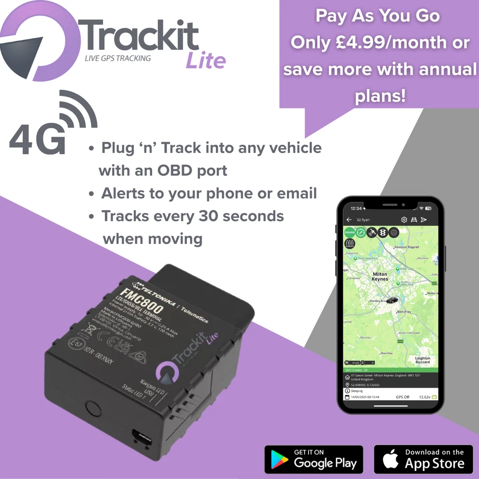 Teltonika FMB020 Car/Van GPS Tracker Plugs into OBD socket