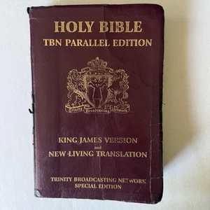 TBN Parallel Edition Holy Bible King James Red Letter New Living Bible Signed - Picture 1 of 24