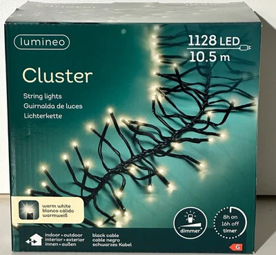 Lichterkette LED Innen+Außen 1128 Led Clusterlight Warm Weiß Lumineo - Bild 1 von 4