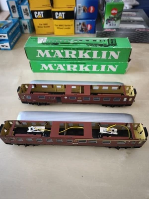 Lot 2 Voitures MARKLIN HO 60-70, LA 4030 en BO Et Une Mixte 2de Et Colis TBEG - Photo 1/4