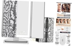 RoLeDo 3 Folds Lighted Vanity Makeup Mirror, 72 LED Makeup Mirror Animal Print - Picture 1 of 7