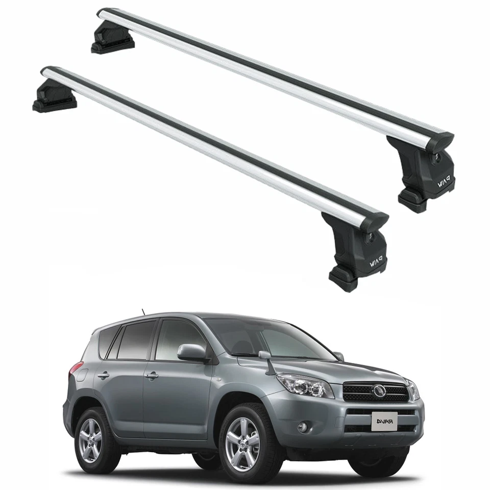 Barras transversales de techo para Toyota Rav 4 2000-2006 punto fijo plateado Foto 1 de 4