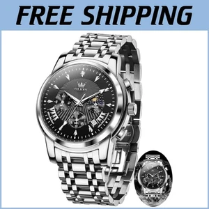 Reloj cronógrafo impermeable de lujo para hombre - luminoso, fácil de leer, dorado/negro completo - Imagen 1 de 11