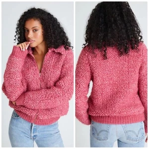 Loveshackfancy Almería Suéter Chaqueta Love Shack Elegante en Rosa Talla XS - Imagen 1 de 8