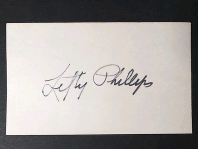 Lefty Phillips (d.1972) Signed Autograph Index Card Debut 1969 California Angels - Image 1 of 2