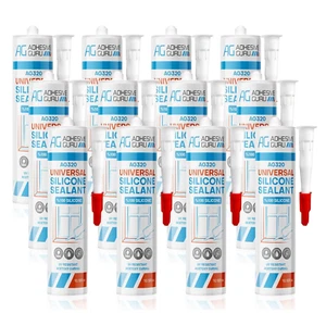 Adhesive Guru All Purpose Clear Silicone Sealant Waterproof (12 X 10.15 Fl.Oz.), - Picture 1 of 8